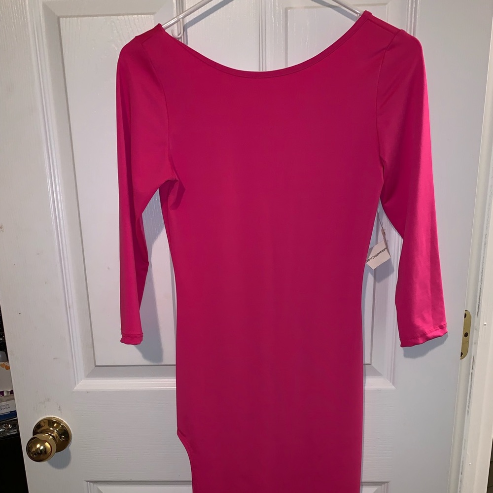 Hot pink quarter sleeve dress